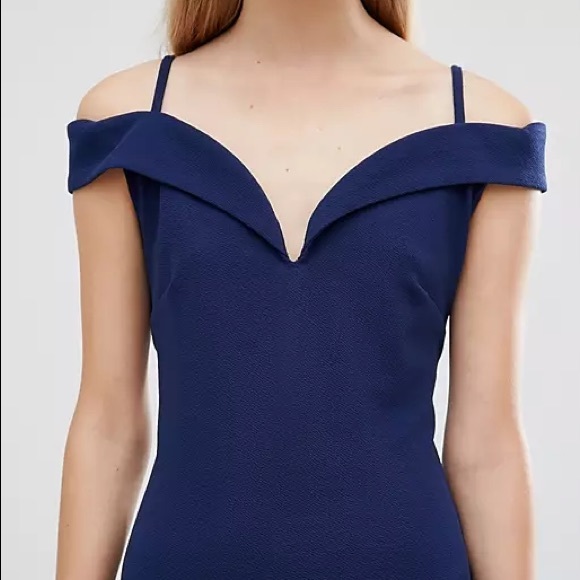 ASOS | Navy blue off the shoulder dress - Picture 2 of 5